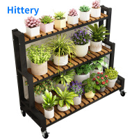 Hittery铁艺花架子阳台落地阶梯式室内外花盆架置物架3层 800*400*1160mm