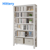 Hittery多功能书架简易铁艺置物架升级款7层(白架白板)100*30*222cm