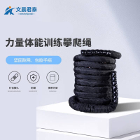 文晨君泰 战绳户外救援拓展高强涤纶三股绳 力量体能训练攀爬绳高空作业安全绳 全包 黑色 Φ38mm*12米