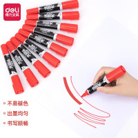得力(deli) S555 大双头记号笔 红色 10支/盒 10盒/组(单位:组)货期4天