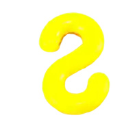 艾克心 塑料链条S扣 连接扣6mm小号 黄色20个/包(单位:包)