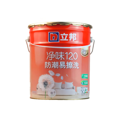 立邦(NipponPaint)乳胶漆 净味120防潮易擦洗墙面漆 环保油漆涂料内墙漆 白色18L 可调浅色(单位:桶)
