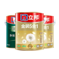 立邦(NipponPaint)金装净味五合一乳胶漆 抗碱油漆 白色套装15L(面漆5Lx2+底漆5Lx1)(单位:组)