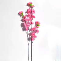 汇特益 仿真桃花 假花客厅高级仿真花单支塑料干花摆件 68厘米中桃花-粉色(单位:支)