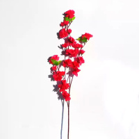 汇特益 仿真桃花假花客厅高级仿真花单支塑料干花摆件 68厘米中桃花-玫红(单位:支)