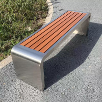 Hittery 公园椅户外长椅防腐塑木凳子 201不锈钢 2米长40cm宽45cm高(单位:张)