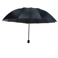 汇特益 雨伞 十二骨抗风晴雨黑胶伞- 双人(深灰) (单位:把)
