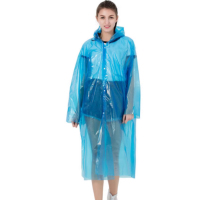 美瑞欧 一次性雨衣 成人超厚纽扣蓝色 均码 100克/件 10件/包(单位:包)