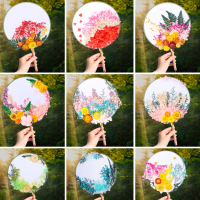 汇特益 永生花团扇 [混发]基础款(团扇+盒装花材+胶水) 10套/组(单位:组)