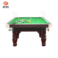 采汇君灵 9尺 台球桌桌球台美式中式黑八台球厅 经典圆腿款 中配 CHL-A492P203D(张)