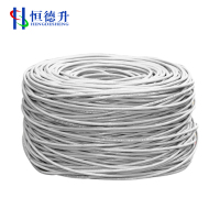 恒德升 室内六类单屏蔽网线 CAT.6家装网络工程监控布线无氧铜单屏蔽双绞线 305米/箱 灰色