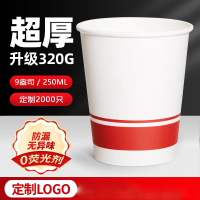 Hittery 纸杯 9盎司(320克纸)超厚(品质款) 含印logo 2000个/箱 定制(单位:箱)货期5天