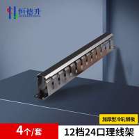 恒德升 理线架12档24口厚理线槽网络配线架电话19寸标准机柜光纤理线器 4个/套 HDS-A499S-WDT221