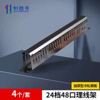 恒德升 理线架24档48口厚理线槽网络配线架电话19寸标准机柜光纤理线器 4个/套 HDS-A499S-WDT222