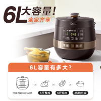 美的(Midea) 电压力锅 家用新款电高压锅多功能电压力煲一锅双胆电饭煲 MY-YL60Easy203