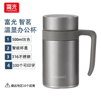 富光智茗温显示显泡茶办公杯500ml 不锈钢保温杯礼盒款 FGZ2358-500 灰色
