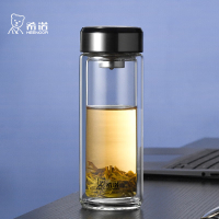 杯子 希诺/HEENOOR XN-6712 双层耐高温 隔热透明 360ml