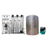 泉界(QUANJIE)工业净水机RO反渗透制水设备去离子水直饮净化水QJ-RO-1000+水箱+增压泵