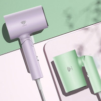 超人 家用电吹风机水润负离子大风量速干便携简约吹风筒宿舍学生旅行用电吹风 折叠便携款- 紫色-HD1658