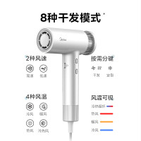 美的(Midea)高速吹风机家用吹风筒大功率/高浓度负离子护发/大风力速干电吹风/节日礼物FG3-流光白