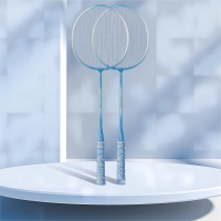 Umay佑美羽毛球拍双拍铁合金专业进攻超轻耐打 浅蓝色