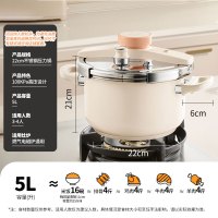 康巴赫304不锈钢压力锅家用高压锅防爆快煮5L电磁炉燃气灶通用22cm KYS-22Y31E