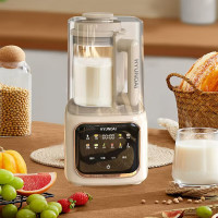 HYUNDAI破壁机轻音家用料理机带罩降音低声音全自动辅食机豆浆机搅拌机 HX-W09 10大功能+20叶钢刀+带罩款