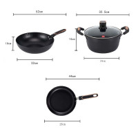 百斯克BSK-TG2303-05古法章丘精铁套锅三件套炒锅32cm+汤锅24cm+煎锅26cm(单位:套)