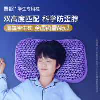 翼眠非乳胶枕舒适睡眠格子枕头学生成长颈椎枕头枕芯少年枕学生专用枕 7-15岁适用学生人群使用 单只装