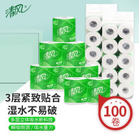 清风B22AA3S卷纸商场酒店卫生纸原木245段100卷