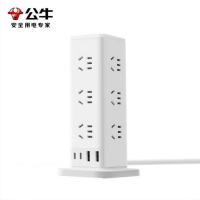 公牛 立式USB 过载保护插座 12位总控开关+2A2C 全长1.6米 GNV-UL1012U 白色
