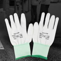 汉盾 HD-GP5014 13针涤纶白色PU涂指透气手指防滑耐磨防护手套 10付/打 10码