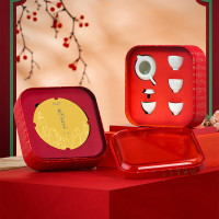 素言茶坊~好事成双350克寿眉饼配羊脂玉一壶四杯