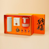 素言茶坊~纳福逸香茉莉花茶随行杯香鼎香片干泡斤组合茶礼130克