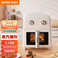 苏泊尔 ZMD安心系列 空气炸锅 内外金属材质 蒸汽嫩炸 1500W大火力 6.0L大容量 空气炸锅KJ60D76