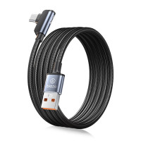 毕亚兹(BIAZE)K184-A-C USB&Type-C数据线160w超级快充6A弯头充电线2米(单位:根)黑色