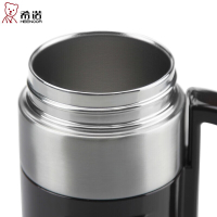 希诺 保温杯不锈钢带柄办公杯无滤网 XN-8726 黑色 445ml