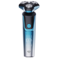 超人(SID)剃须刀电动刮胡刀男士车载充电式便携剃胡须子刀[渐变蓝]智能数显+5D贴面-HS379普通装