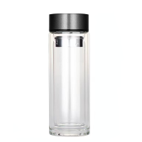 百斯克BSK-BB832540玻璃杯典雅茶水分离双层 300ml 1个(单位:个)