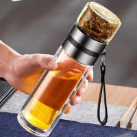 百斯克BSK-BB591640玻璃杯尊享泡茶师茶水分离双层 400ml 1个(单位:个)