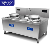 史蒂芬双炒单尾电磁炉电压380V功率15KW+15KW 微晶锅配500mm*2 SDF-15KW*2-A21/380V