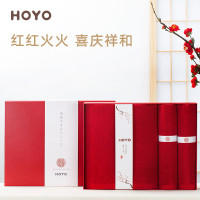 HOYO7241毛巾礼盒套装中国红毛浴 精梳棉 1套(单位:套)