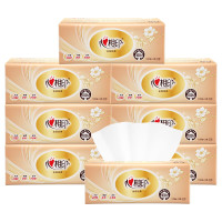 心相印DT55100常规抽纸8包装金装经典系列100抽3层塑装纸面巾8包装 8包(100抽/包)8包*1提 (单位:包)