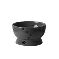 漫沃星系MANWOGA 平口/斜口陶瓷宠物碗 WW602平口/灰色(单位:个)