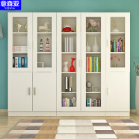 意森亚(YiSenYa)YSY-108文件柜木质档案柜玻璃门 2000*1800*320mm暖白色 (单位:套)