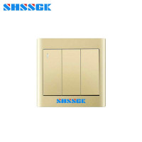 赛时工控(SHSSGK) SKS8-E2132 三位单极带荧光开关面板 照明开关 (计价单位:个) 金色