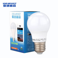 爱迪普森(IDEAPOST) XSBL-5W E27 6500K 220V 商用节能灯吊灯台灯高亮灯泡 led灯泡圆泡 (计价单位:个) 白色