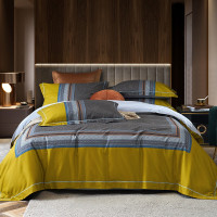 伊伊爱 TJ0KY02000423 200*230cm纯棉60支磨毛条纹 四件套 (计价单位:套) 索克里(灰)