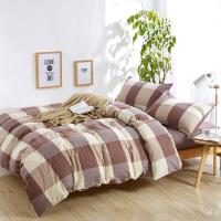 伊伊爱 TA1900030 160*210cm 棕色大格 水洗棉床上用品 四件套 (计价单位:套) 棕色大格