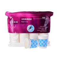 史泰博 CUP1003 250ml 蓝色格子图案 一次性纸杯 100.00 个/包 (计价单位:包) 蓝色